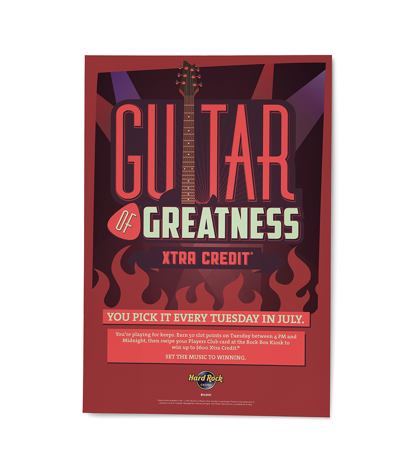 Guitar of Greatness: You pick it every Tuesday in July.