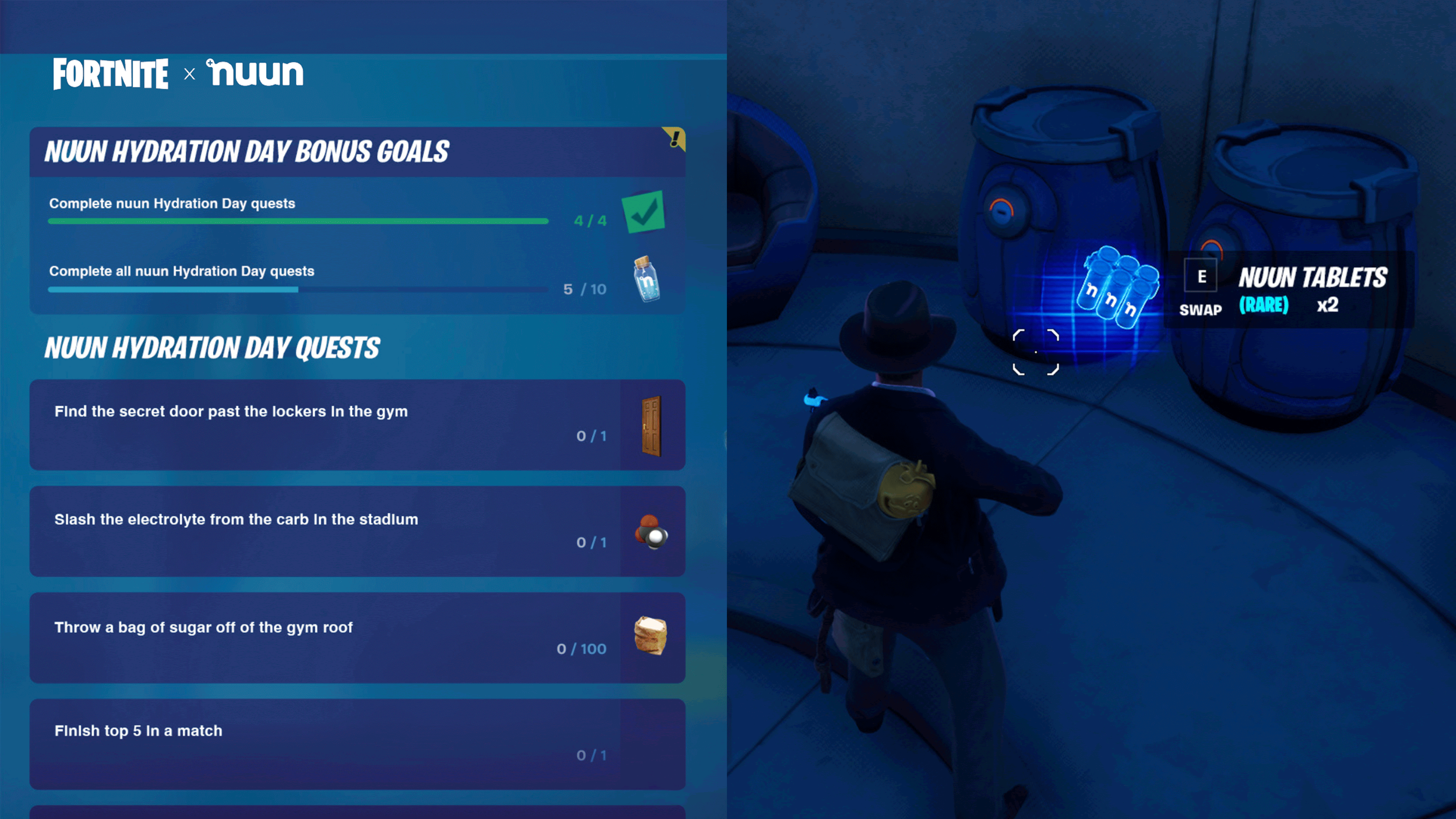 Nuun x National Hydration Day challenges and tab in-game